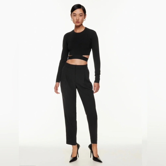 Aritzia Babaton Vogue Pants in Black Size 6 - High Rise Ankle Length TrueCrepe - Picture 3 of 14